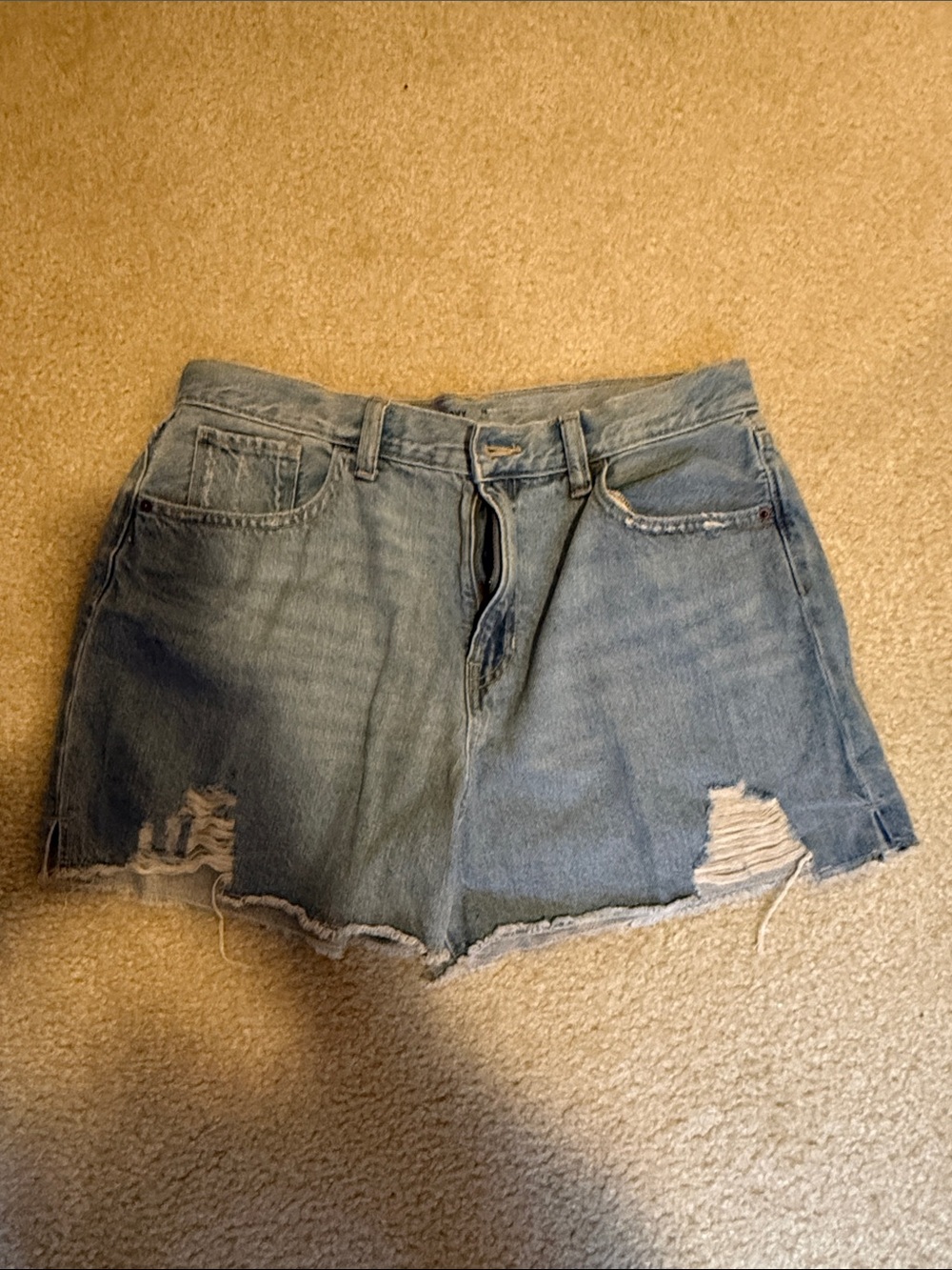 Old Navy Light Blue Distressed Denim Cutoff Shorts